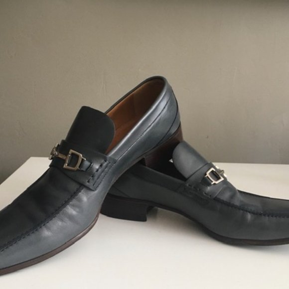 Gucci Men's Blue Leather Horsebit Loaferssz 8.5